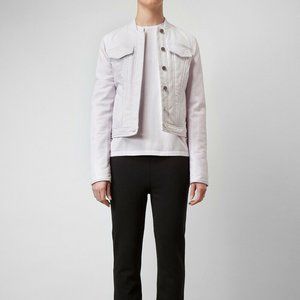T ALEXANDER WANG Pink Denim Leather Bomber Jacket
